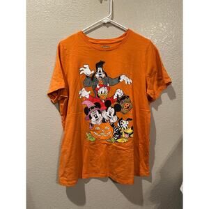 Disney Mickey Minnie Mouse and Friends Halloween Orange T-shirt L